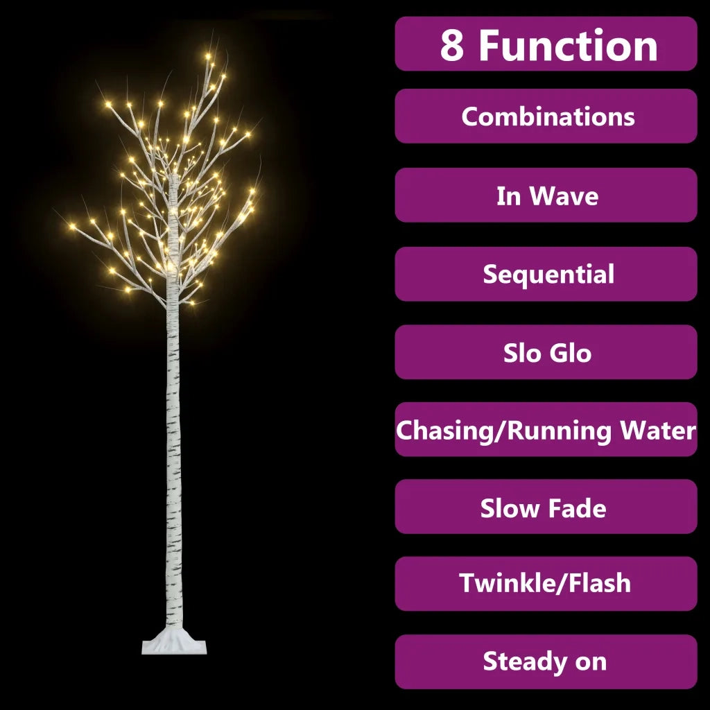 Albero Natale 200 LED 1,8 m Salice Bianco Caldo Interno Esterno 332956