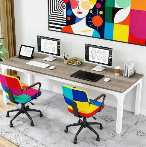 Scrivania per computer 200 x 70 x 75 cm per due persone