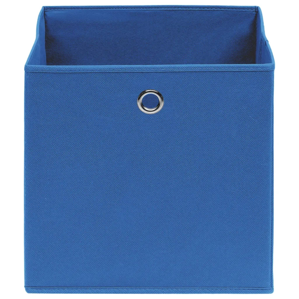 Scatole Portaoggetti con Coperchi 4 pz Blu 32x32x32 cm Tessuto 288337