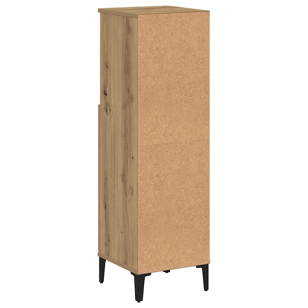 Armadietto da Bagno Rovere Artigianale 30x30x100 cm Truciolato 857112