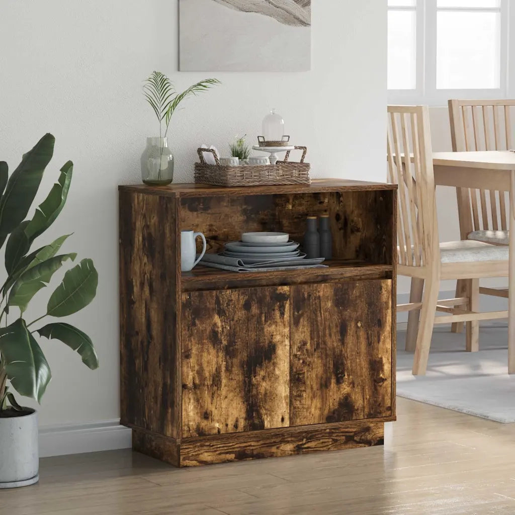 Credenza | Madia LED Rovere fum¨¦ 71 x 34,5 x 75 cm Legno multistrato