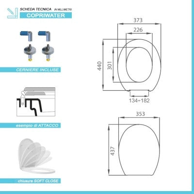 Copriwater dedicato Catalano serie Luce con chiusura soft close e sgancio rapido