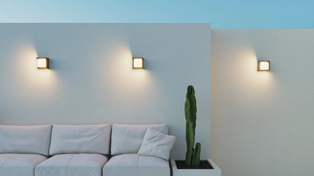 Applique LED da Esterno Blis Rettangolare 24W CCT Switch 2700K/3200K/4000K Bianco Opaco - Illuminazione Parete Design - Beneito & Faure