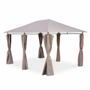 Gazebo da giardino 3x4m struttura in alluminio con tende scorrevoli,