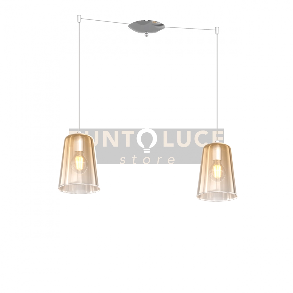SOSPENSIONE CROMO SPOSTABILE 2 LUCI AMBRA 1164CR-S2 S-AM