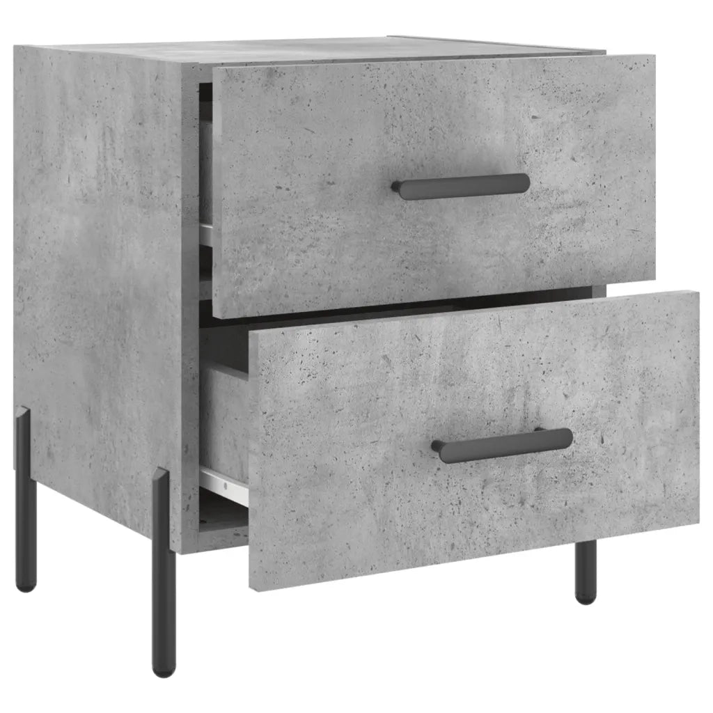 Comodino-Tavolino da notte Grigio Cemento 40x35x47,5 cm in Legno Multistrato 408075
