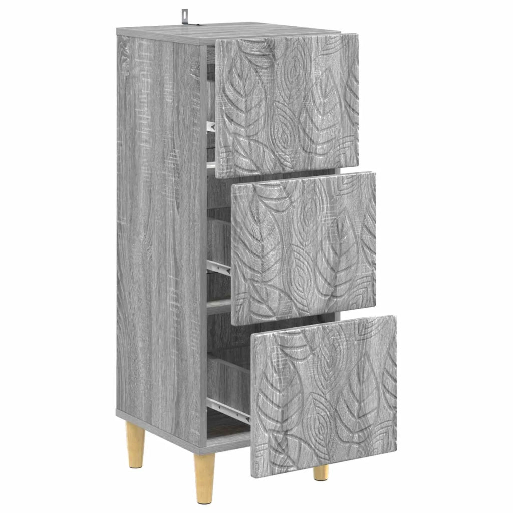 Mobile con Cassetti Sonoma grigio 33 x 34,5 x 90 cm 895081