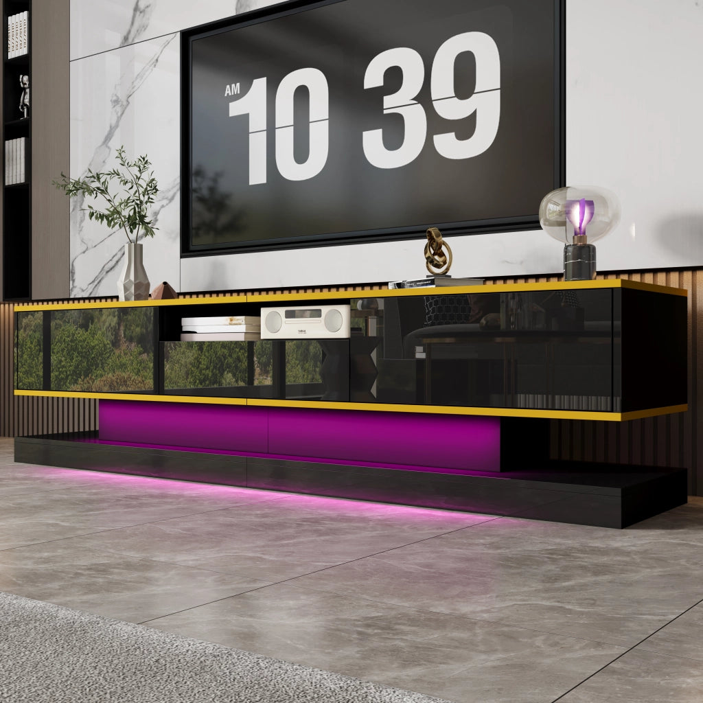 Mobile TV con LED e Cassetti ¨C MINIMAL ¨C Bianco Lucido 180x38x45 cm