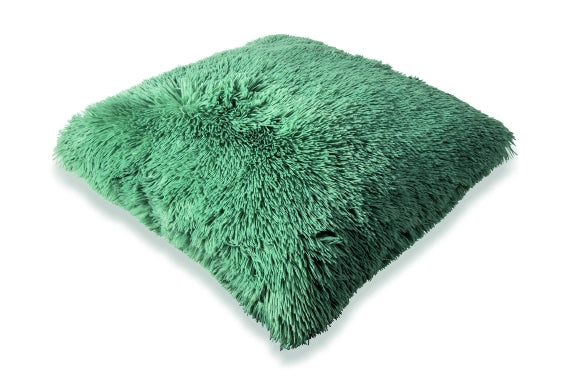 GLAM CUSCINO ARREDO IN ECOPELLICCIA 55X55 VERDE SALVIA