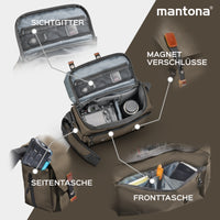 Mantona borsa fotografica Milano grande marrone