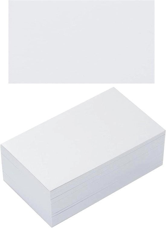100 cartoncini di carta bianca - cartoncini per disegno - carte di riconoscimento - carte da gioco - carte di memoria - biglietti da visita - fogli di lavoro per hobby - memoria - bianco - attività di creatività