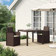 Sedie da pranzo da giardino 2 pcs Marrone e Crema PP 899989