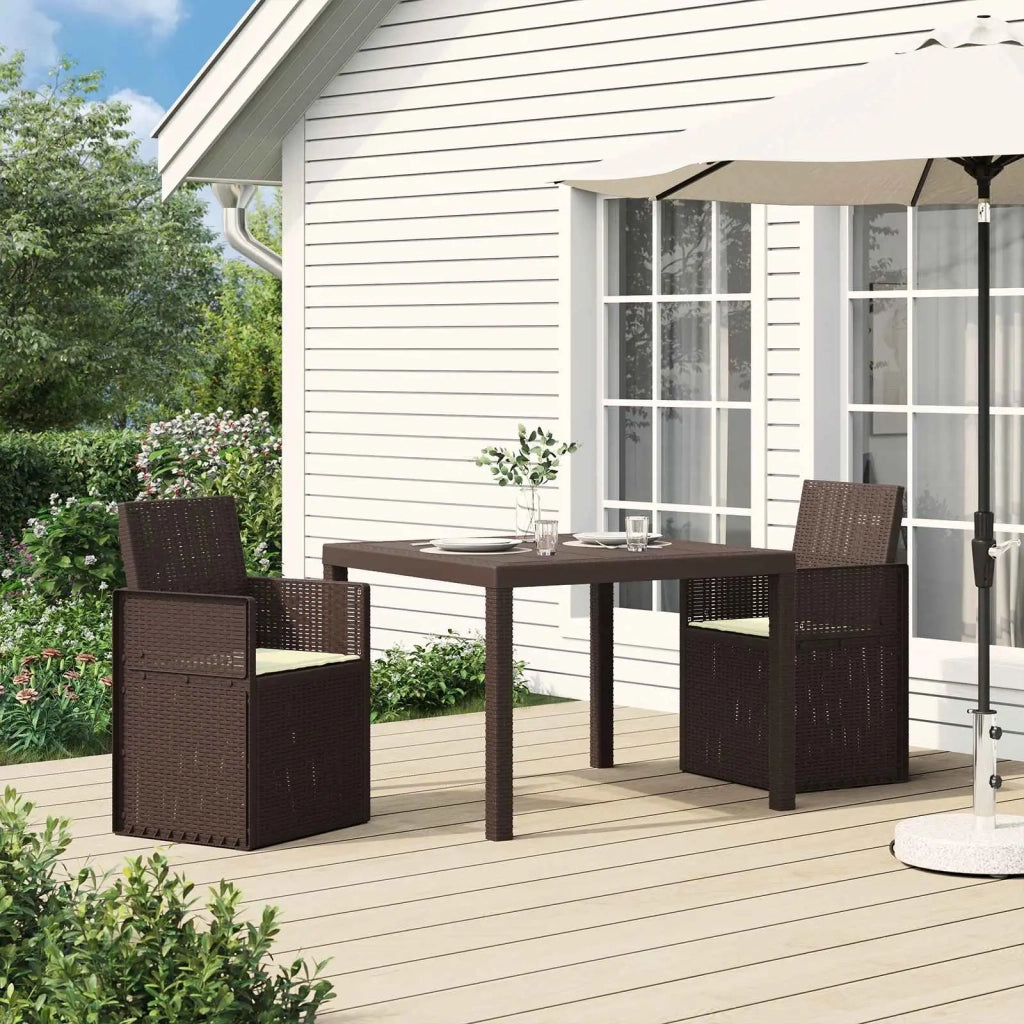 Sedie da pranzo da giardino 2 pcs Marrone e Crema PP 899989
