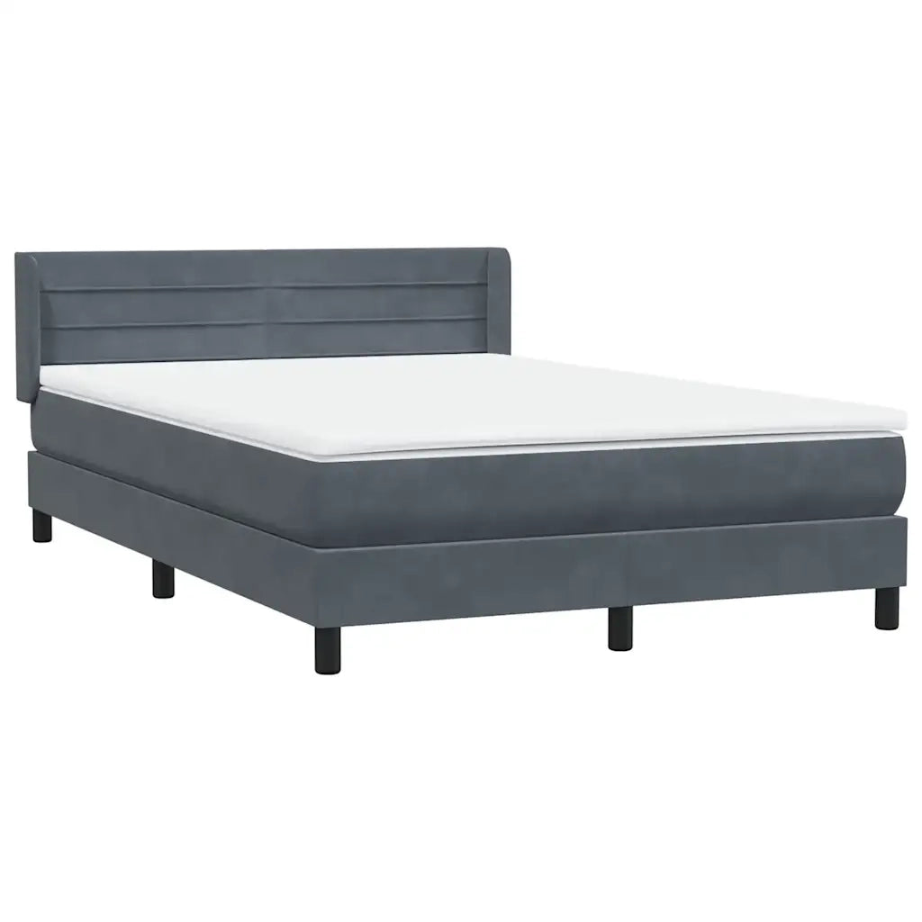 Giroletto a Molle con Materasso Grigio Scuro 160x210 cm Velluto 3318202