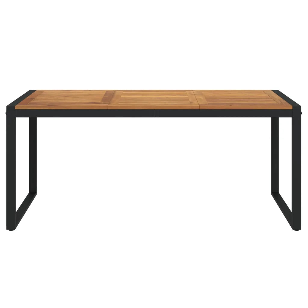 Tavolo Giardino con Gambe a U 180x90x75cm Legno Massello Acacia
