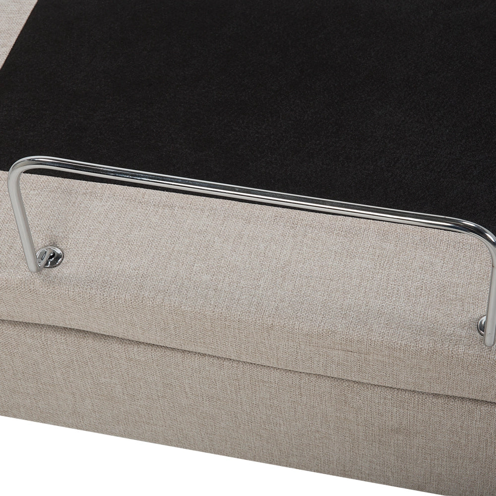 Letto Tessuto Beige chiaro Elettrico Regolabile con Telecomando 160 x 200 cm