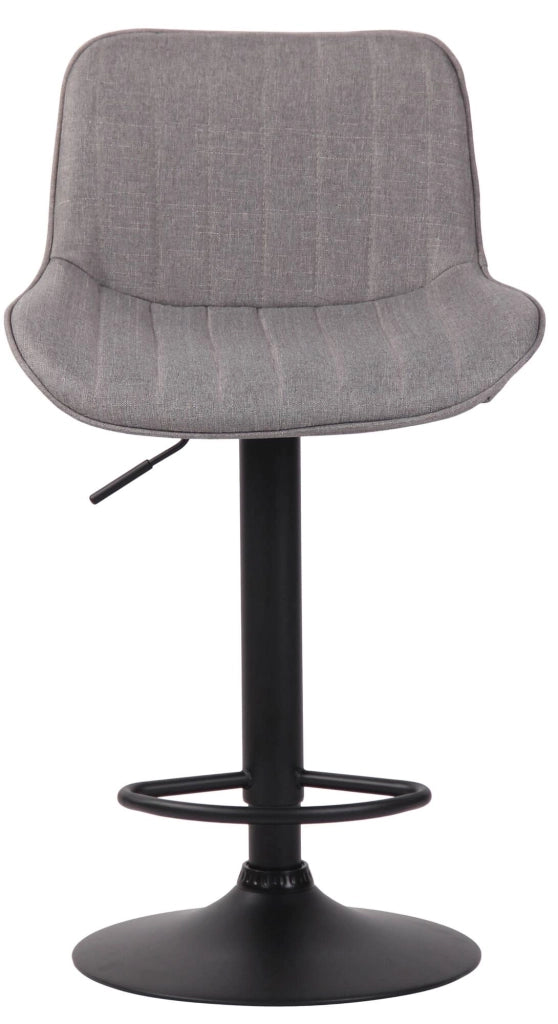 Set di 2 sgabelli da bar Lentini in tessuto grigio,nero