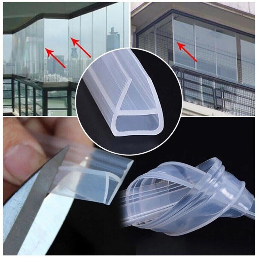 GUARNIZIONE BOX DOCCIA PROFILO A RICAMBIO SILICONE TRASPARENTE 6MM 2MT 74230