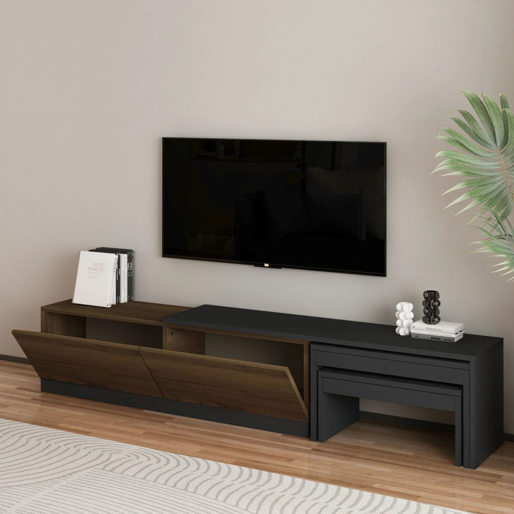 Porta TV in legno "Nest" - 180 x 30 x 36 cm - Marrone