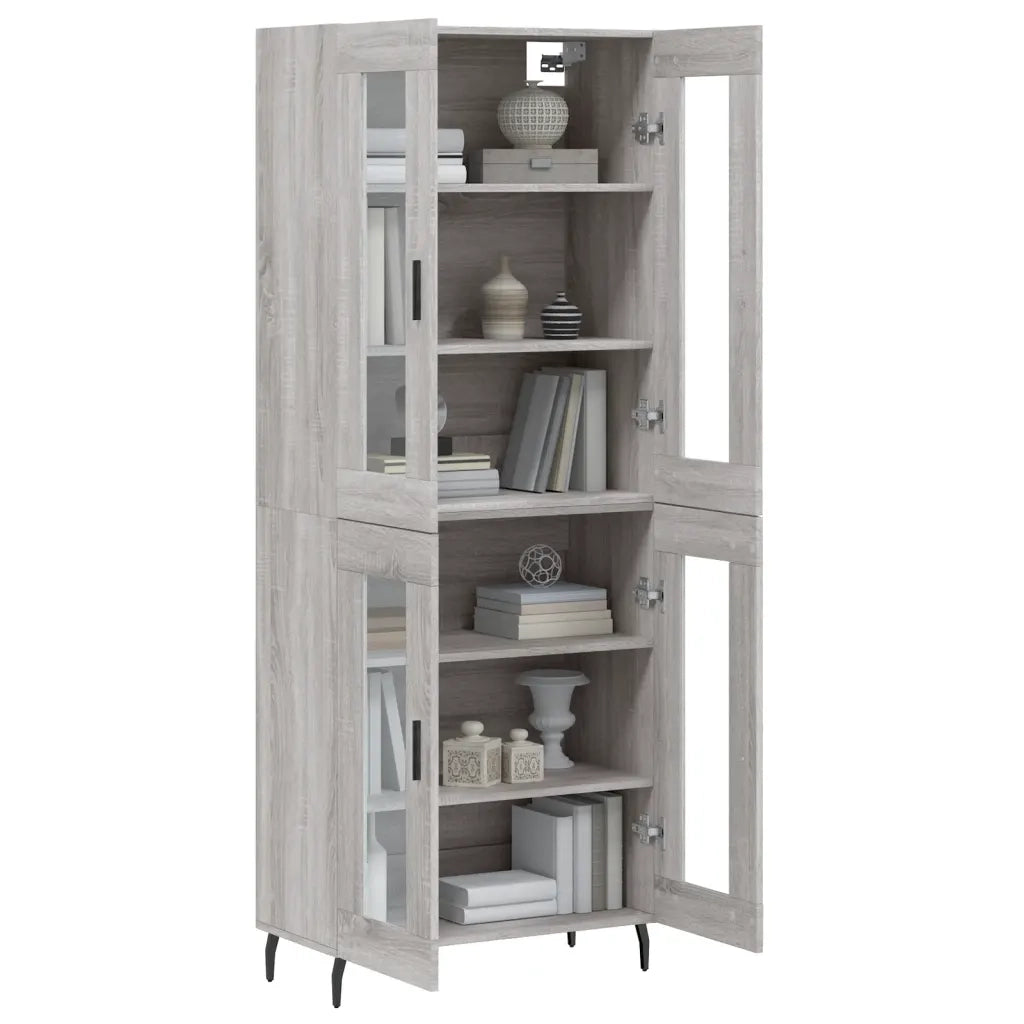 Credenza Grigio Sonoma 69,5x34x180 cm in Legno Multistrato 3198295