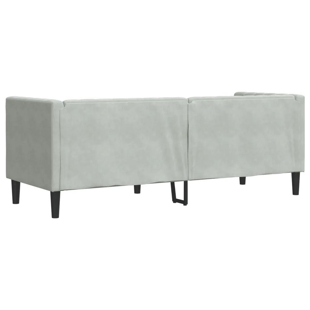 Divano Chesterfield con Rinforzi 3 Posti-Sofa 3 Posti-Divanetto Grigio Chiaro Velluto