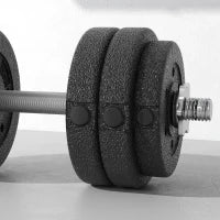 Set Pesi Manubri da 30 kg (8x2.5 kg, 4x1.5 kg) con 12 Dischi e 2 Manubri da 2 kg, 43x18x7.5 cm, Nero
