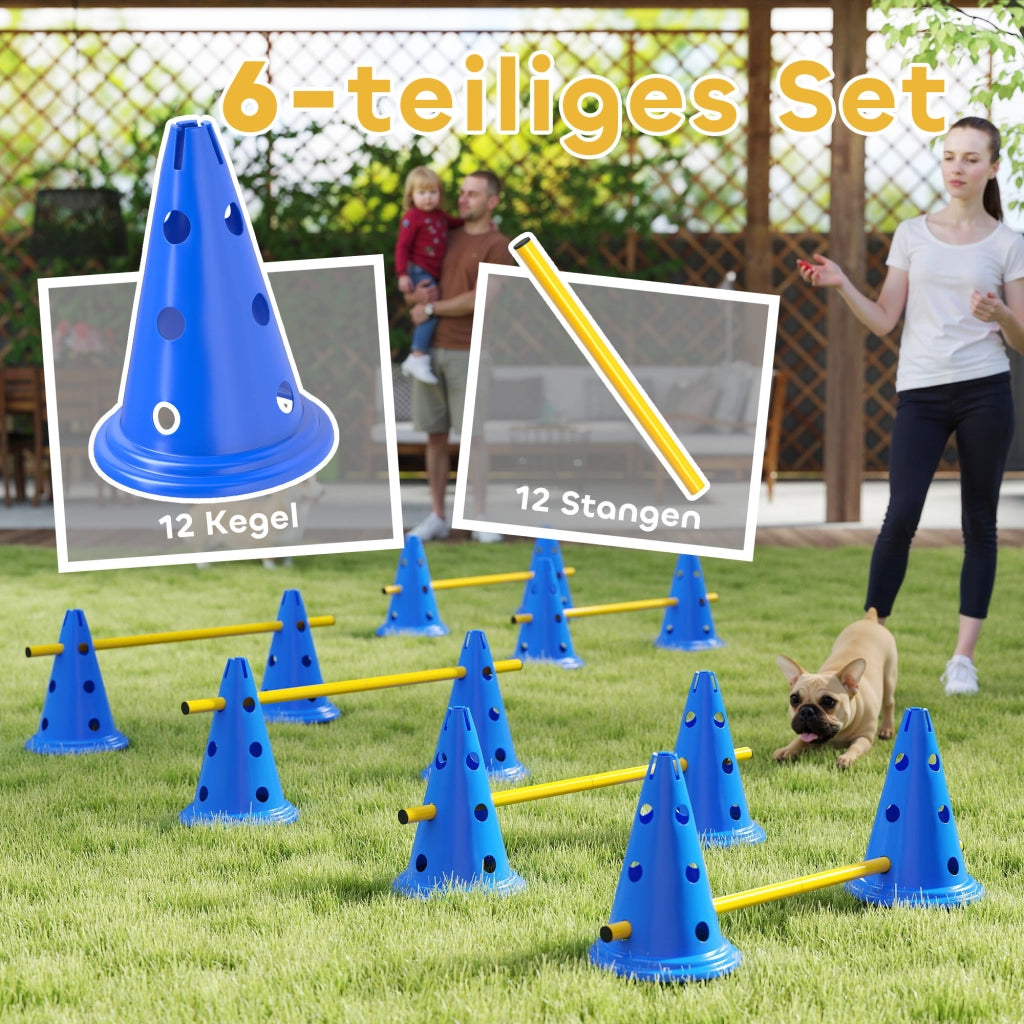 Set Agility 6 Pezzi per Cani ¨C Minimal ¨C 12 Coni 6 Ostacoli Borsa Trasporto