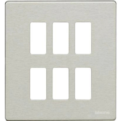 MAGIC - PLACCA 3+3 POSTI PER SCATOLA 506E E 506NP - IN RESINA - CON AGGANCIO GRADUALE PER SUPPORTO 506S