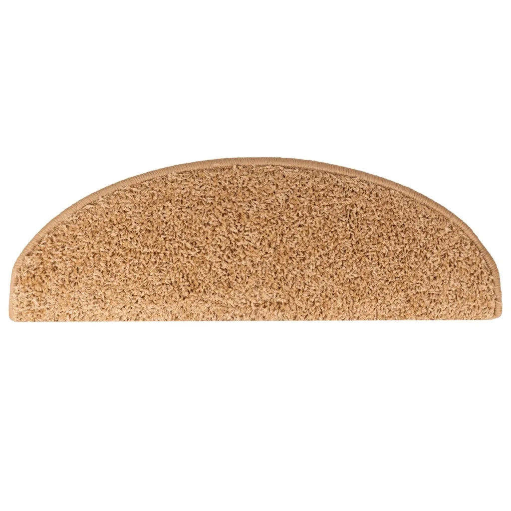 Tappetini per scale 15 pz 65x21x4 cm Beige Semicircolari Grandi 133902