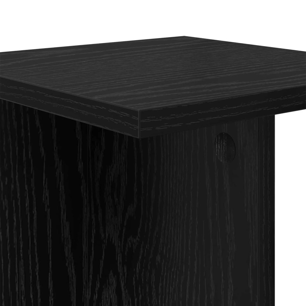 Supporto per piante 2 pcs Rovere Nero 25 x 25,5 x 80,5 cm