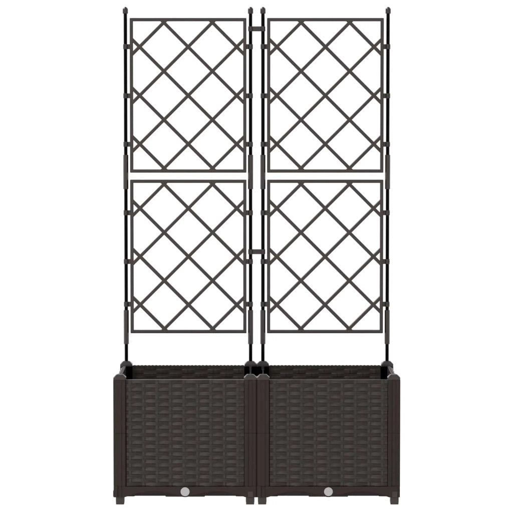 Vaso da giardino 2 pcs Marrone 80 x 40 x 143 cm Plastica 42002815