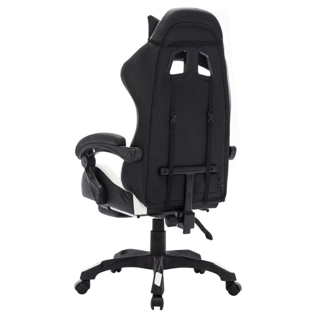 Sedia da Gaming con Luci a LED RGB Bianca e Nera in Similpelle 288011