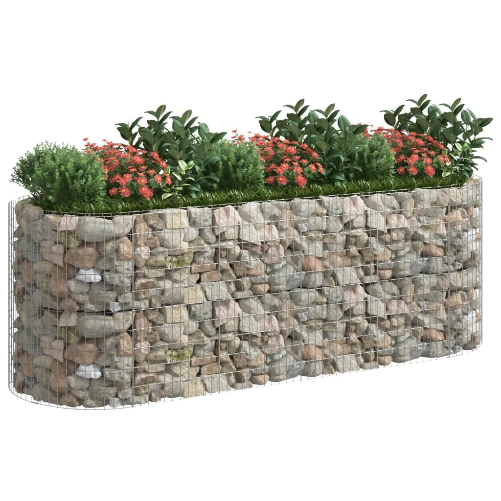 Gabbione con Fioriere | Cassetta per fiori | Letto Rialzato in Ferro Zincato 300x100x100 cm