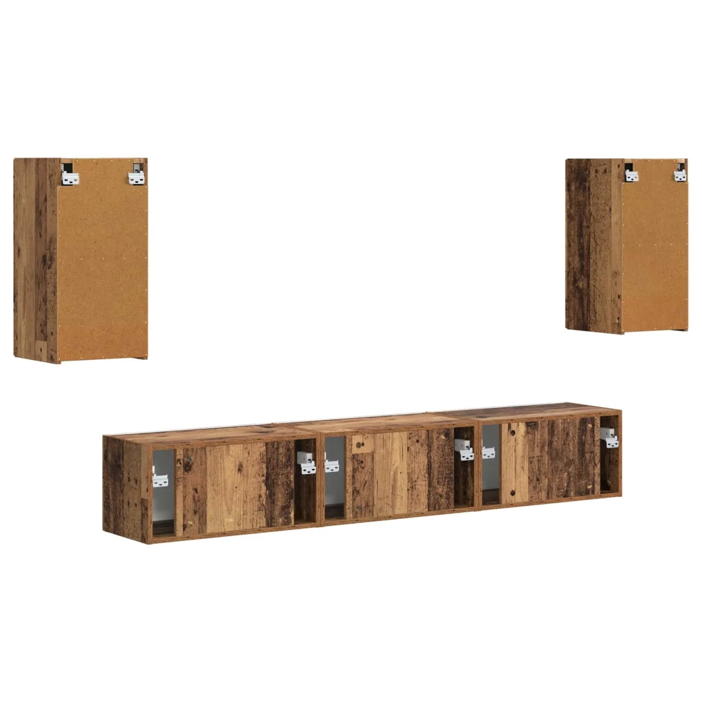 Set mobile TV 5 pcs Legno vecchio Legno multistrato