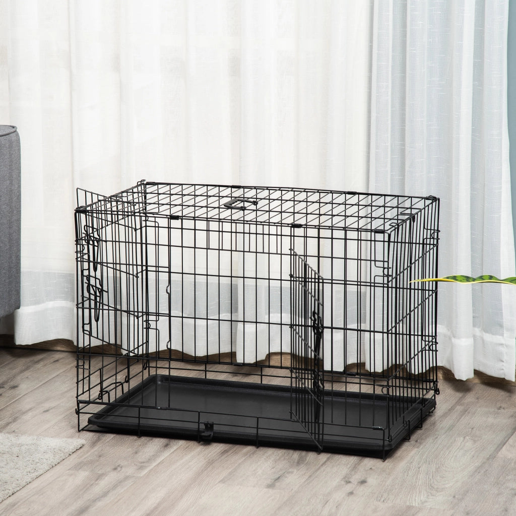 Gabbia per Animali Domestici ¨C Zephmum ¨C Acciaio Pieghevole 75x48.4x53 cm