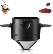Porta filtro caffè riciclabile in acciaio inossidabile per casa, ufficio e campeggio