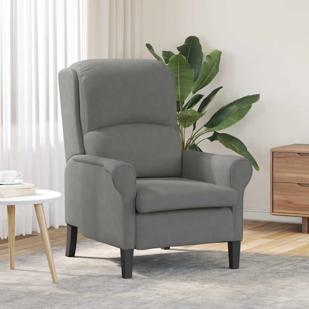 Poltrona-Divano Sedia-Poltroncina Grigio scuro 76 x 94 x 102 cm Microfibra