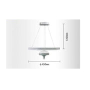 Trade Shop - Lampadario A Sospensione Led 50 W Bianco Anello Sospeso Effetto Cristallo Lp-17b -