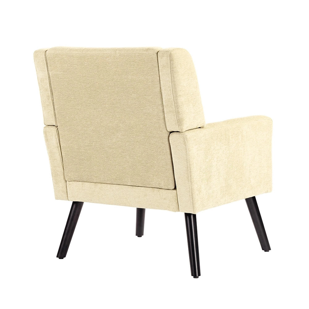 Poltrona imbottita in pelle scamosciata - Xylo - Mid-century, schiuma ad alta densit¨¤, piedi in legno massello