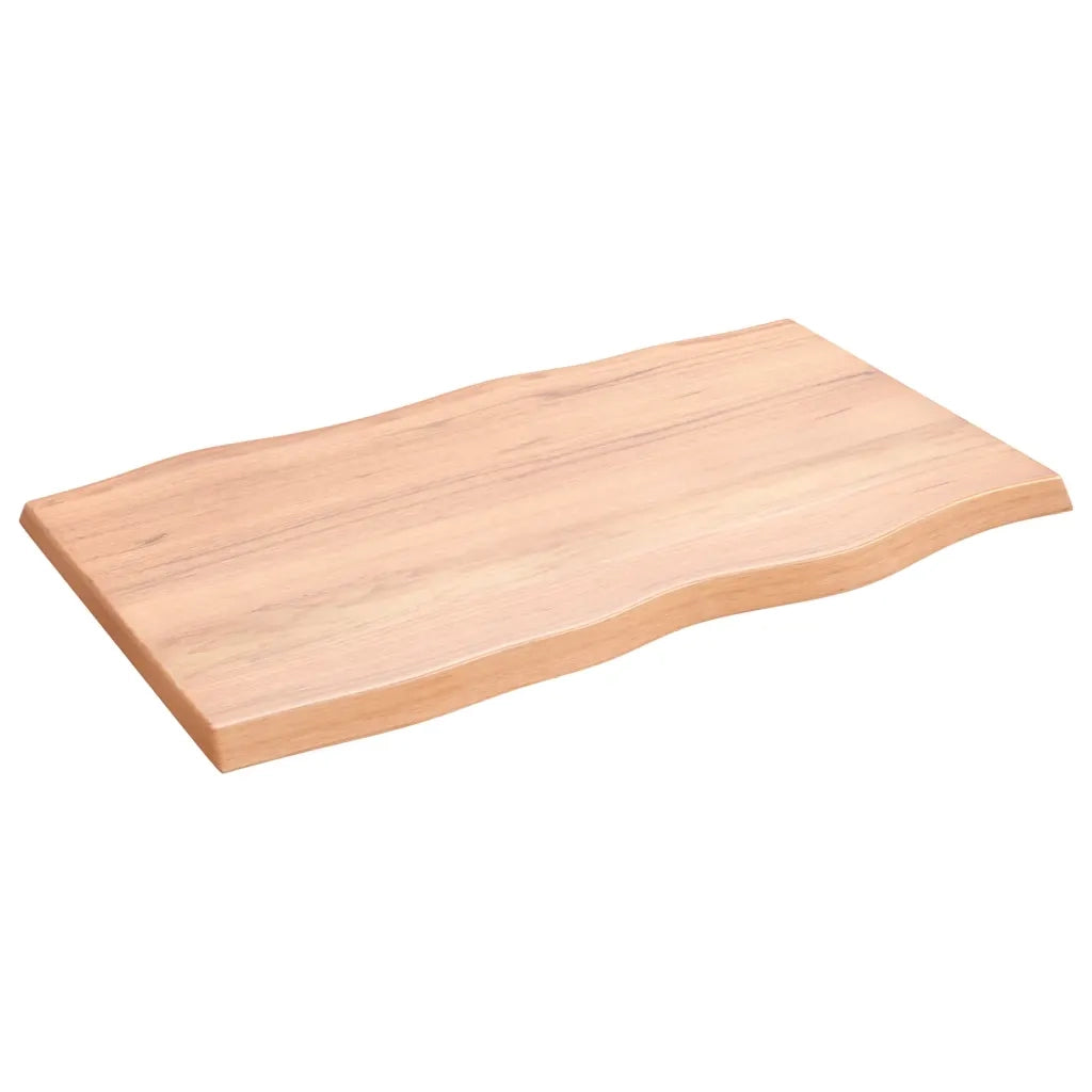 Piano Tavolo Marrone Chiaro 100x60x(2-4) cm Rovere Non Trattato 363954