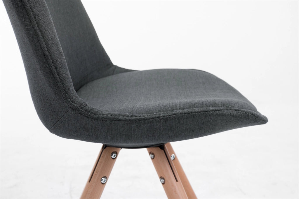 Sedia Toulouse in stoffa gambe tonde grigio scuro,natura