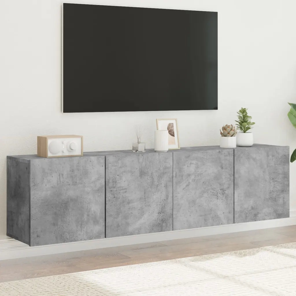 Mobili TV a Parete 2pz Grigio Cemento 80x30x41 cm 836959