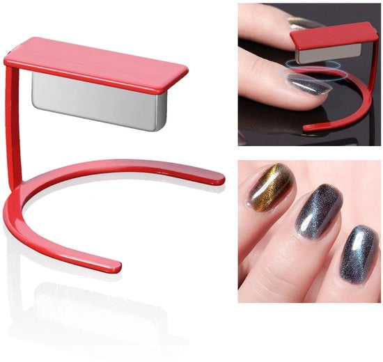Strumento per l'arte della verniciatura, standard per cat-eye magnetico, progetto di design cat-eye 3D, effetto magnetico, rosso.