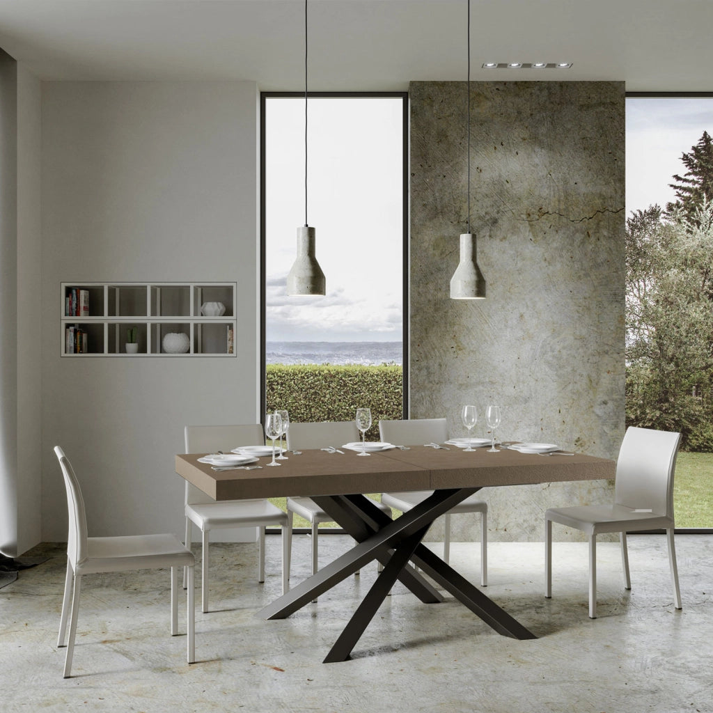 Tavolo allungabile 200/304x90 cm Volantis tortora gambe antracite