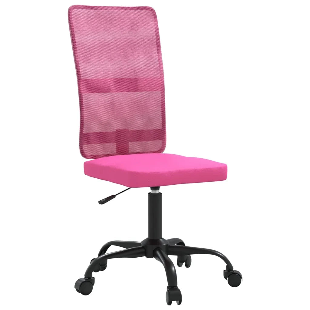 Sedia da Ufficio Altezza Regolabile Rosa in Tessuto a Rete 353011