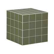 Tavolino cubico effetto piastrelle di cemento, verde kaki