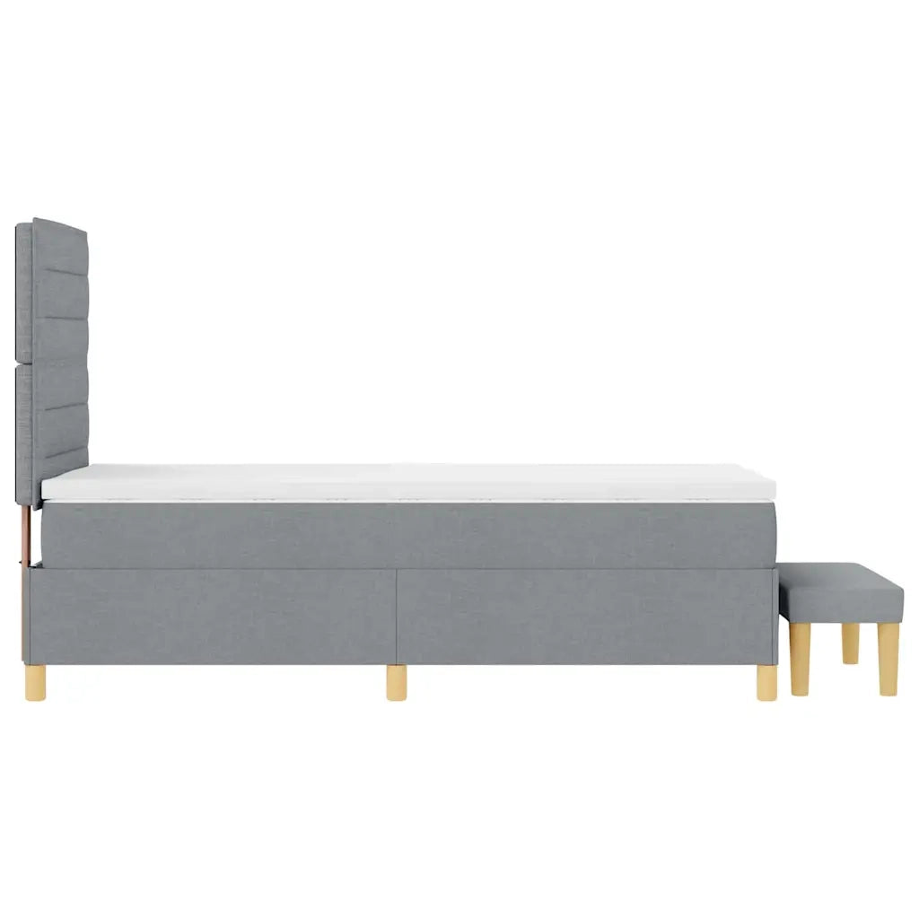 Letto a molle con testiera Grigio chiaro 200 x 100 cm Tessuto 3344198