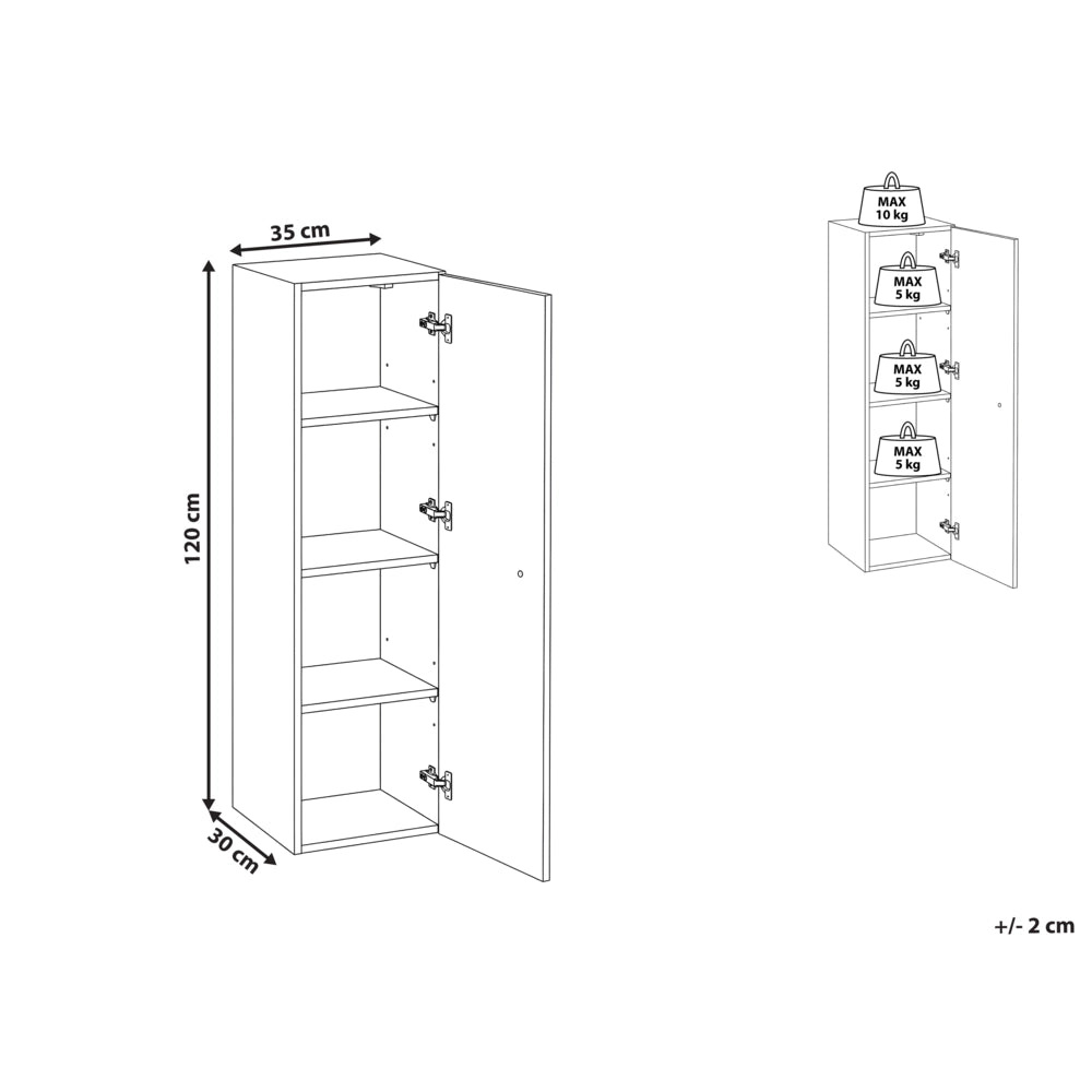 Mobile da bagno sospeso con struttura in MDF beige e 4 ripiani, stile glamour