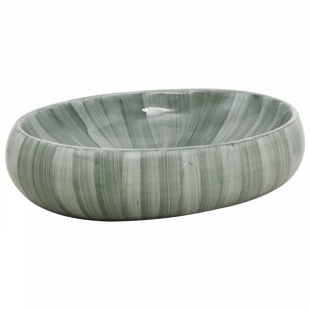 Lavabo da Appoggio-Lavandino Verde Ovale 59x40x15 cm Ceramica
