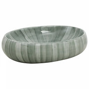 Lavabo da Appoggio-Lavandino Verde Ovale 59x40x15 cm Ceramica